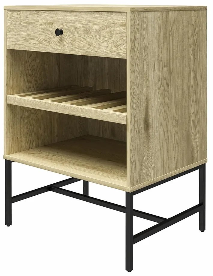 Szafka na wino w dekorze sosny w naturalnym kolorze na 6 butelek, 60x83 cm Tamlin – Queer Eye