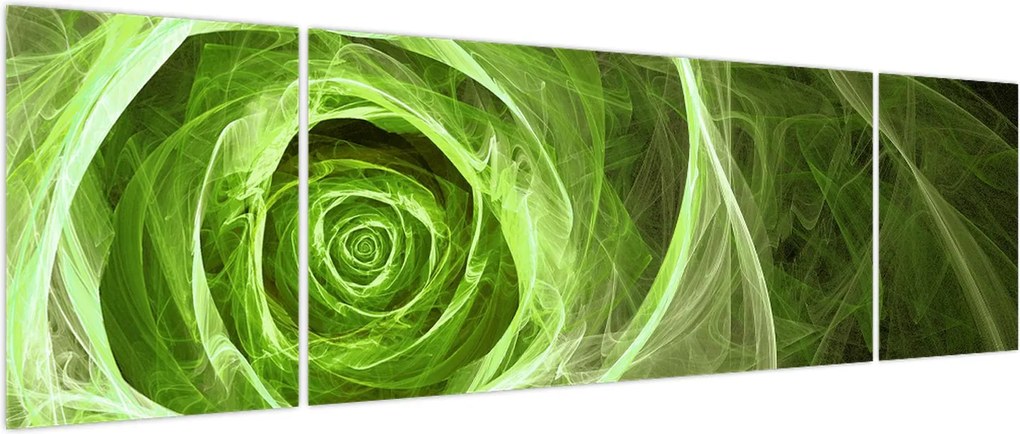 Obraz - Abstrakcyjny zielony róż (170x50 cm)