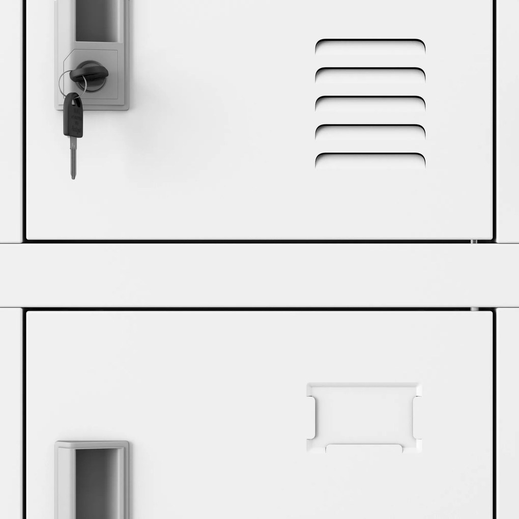 Szafka pracownicza skrytkowa biała: KAROL, 900 x 1850 x 400 mm