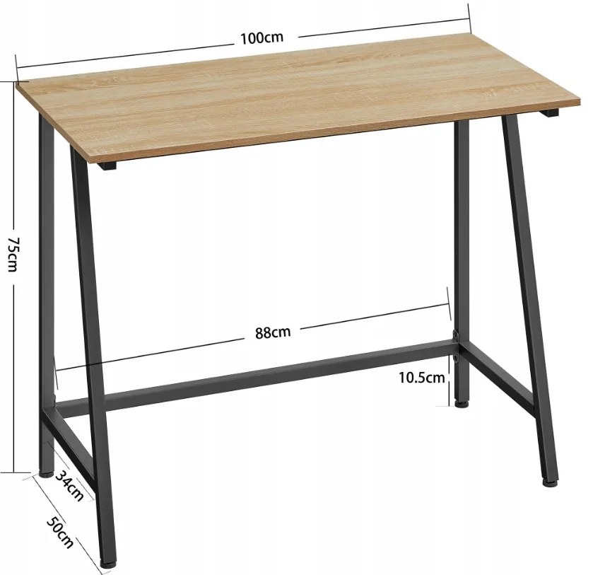 Zestaw do biura stół TAYLOR SONOMA 100x50 cm + krzesło biurowe AVOLA VELVET ciemnorozowy