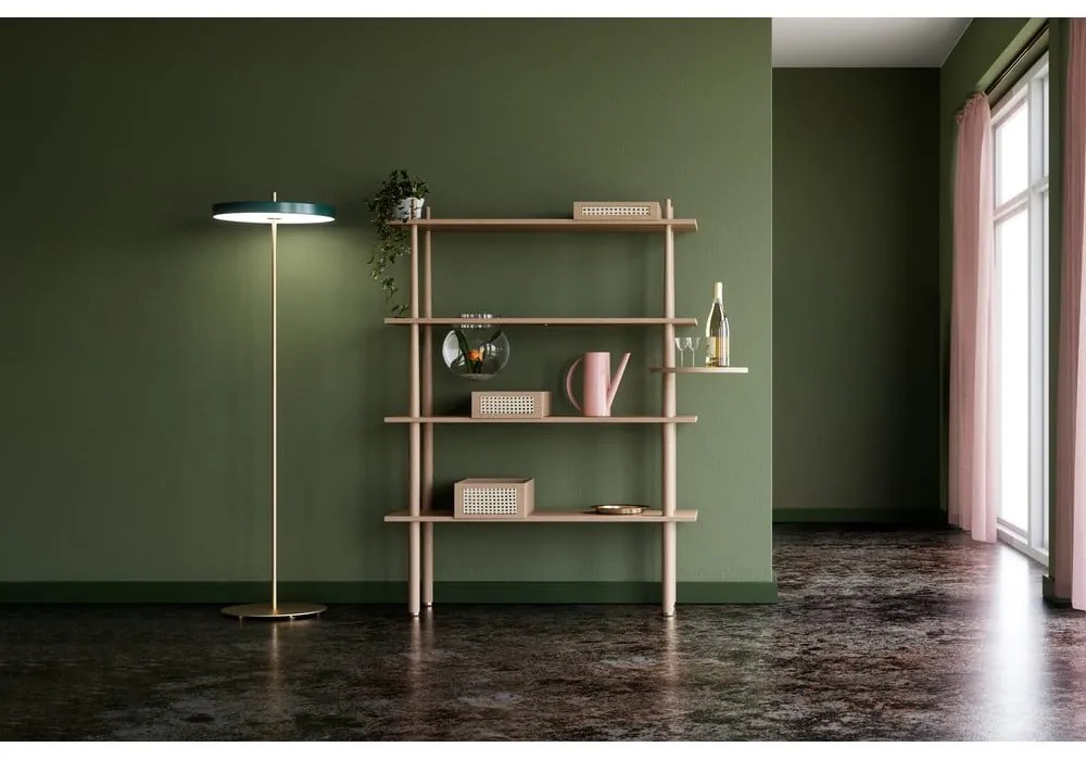 Ciemnozielona lampa stojąca LED ze ściemniaczem i metalowym kloszem (wysokość 151 cm) Asteria Floor – UMAGE