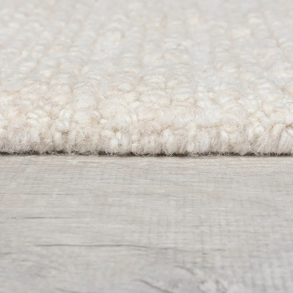 Wełniany dywan tkany ręcznie w kolorze kości słoniowej 160x230 cm Harris Boucle – Flair Rugs