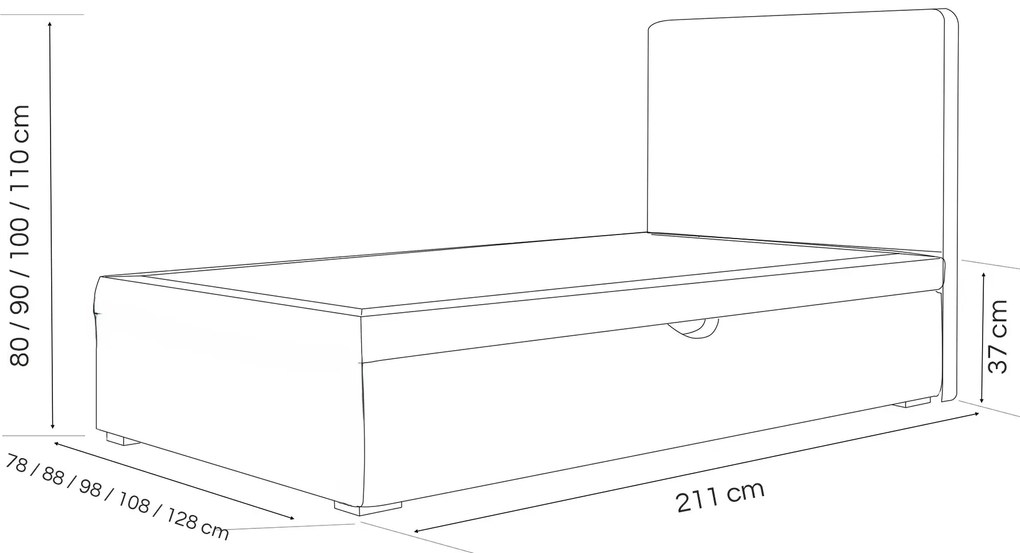 Łóżko dziecięco-młodzieżowe TRACKER - 70x200