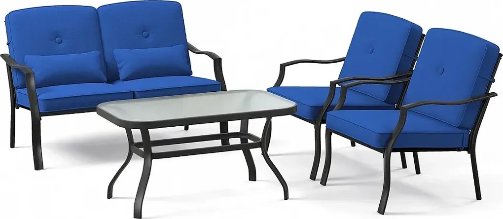 Zestaw Meble ogrodowe 2 x Fotel Stolik Sofa Zestaw ogrodowy