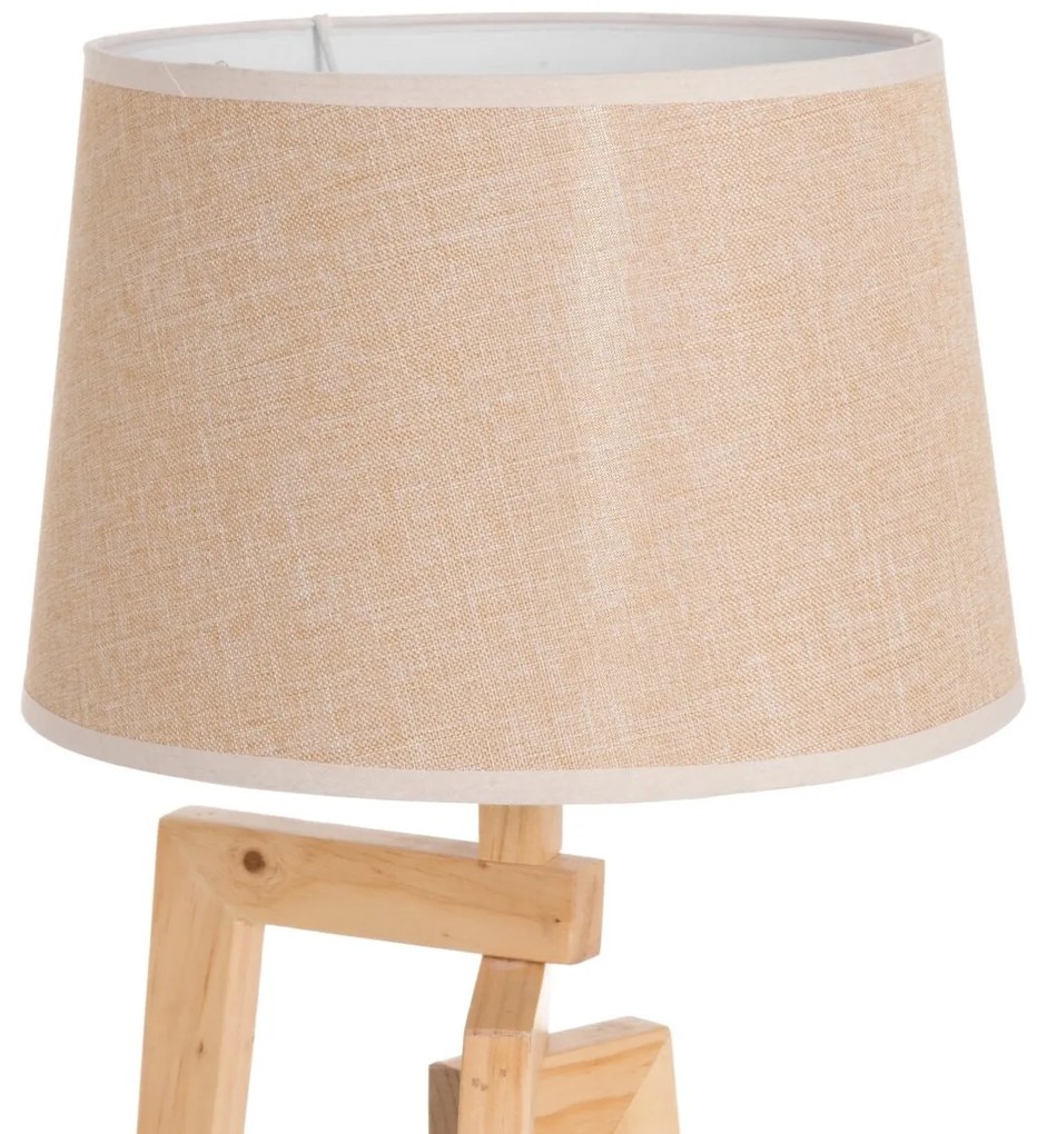 Lampa stołowa z lnianym abażurem, 66 cm