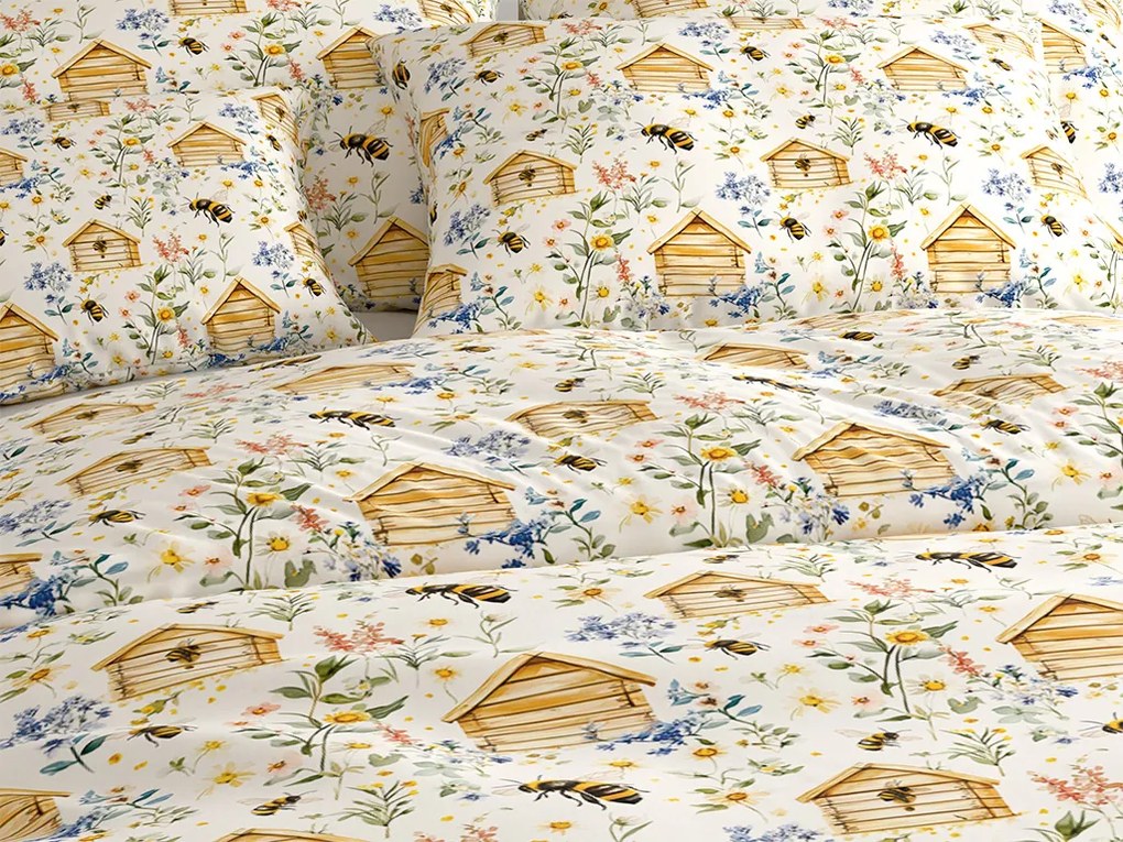 PrzytulneMieszkanie.pl PrzytulneMieszkanie.pl Bawełniana pościel WOODEN HOUSES POLY kolorowa Rozmiar pościeli: 70 x 90 cm | 140 x 200 cm
