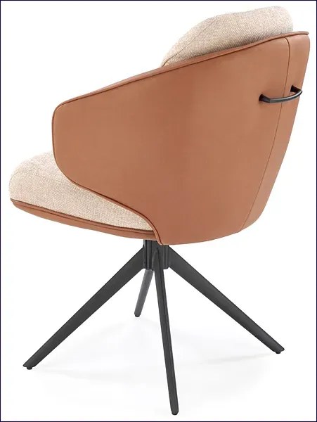 Skandynawski obrotowy fotel brązowo-beżowy R2-P37