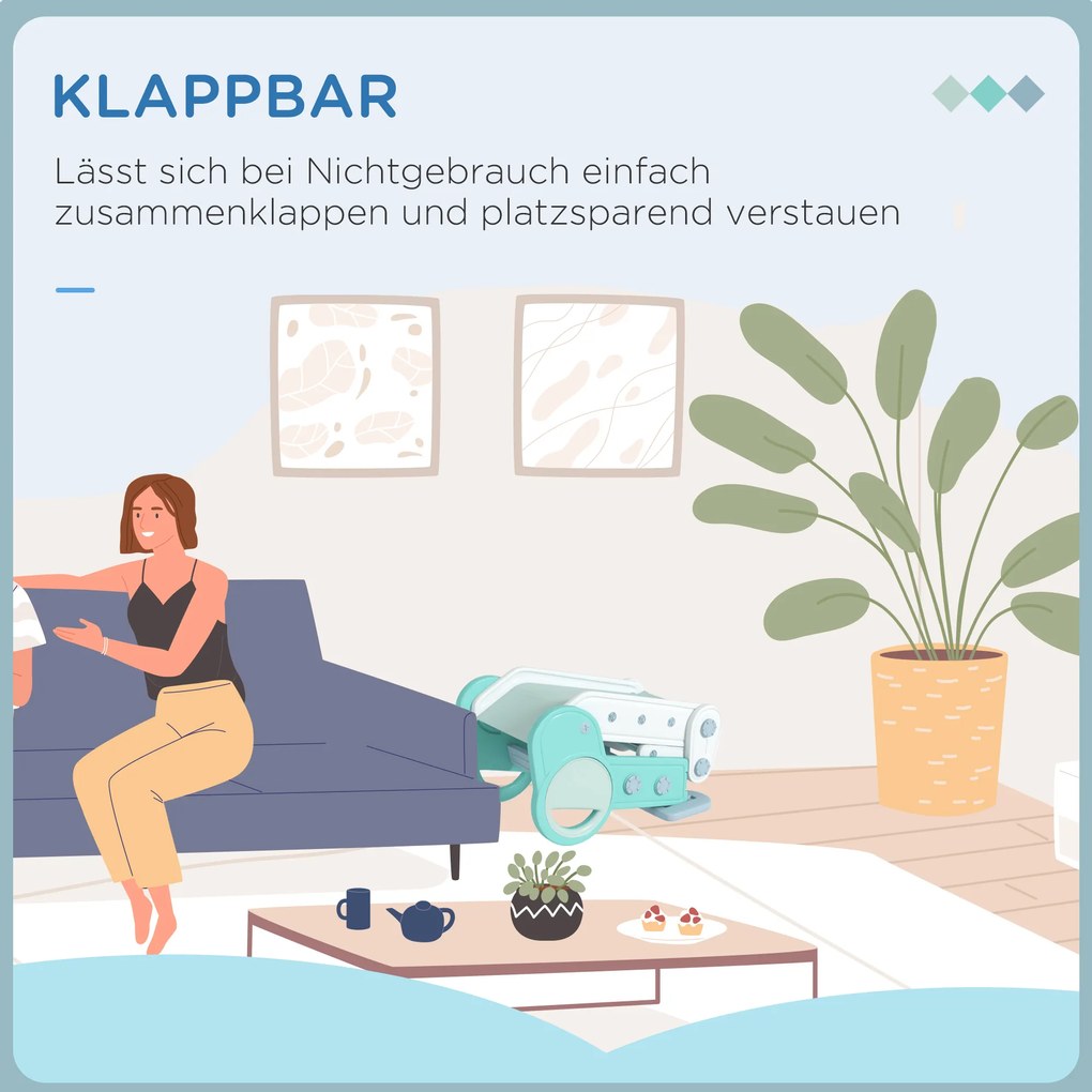 AIYAPLAY Zjeżdżalnia z antypoślizgowymi stopniami Bezpieczna zabawa dla dzieci Zielony 120x53x53cm | Aosom PL