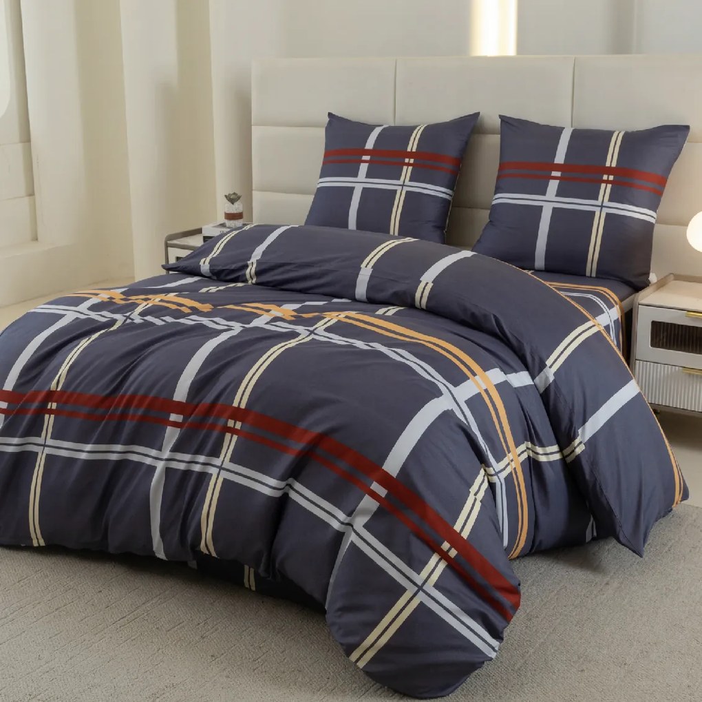 PrzytulneMieszkanie.pl PrzytulneMieszkanie.pl Pościel z mikrofibry TARTAN ciemnoniebieski Rozmiar pościeli: 2 szt 70 x 80 cm | 160 x 200 cm