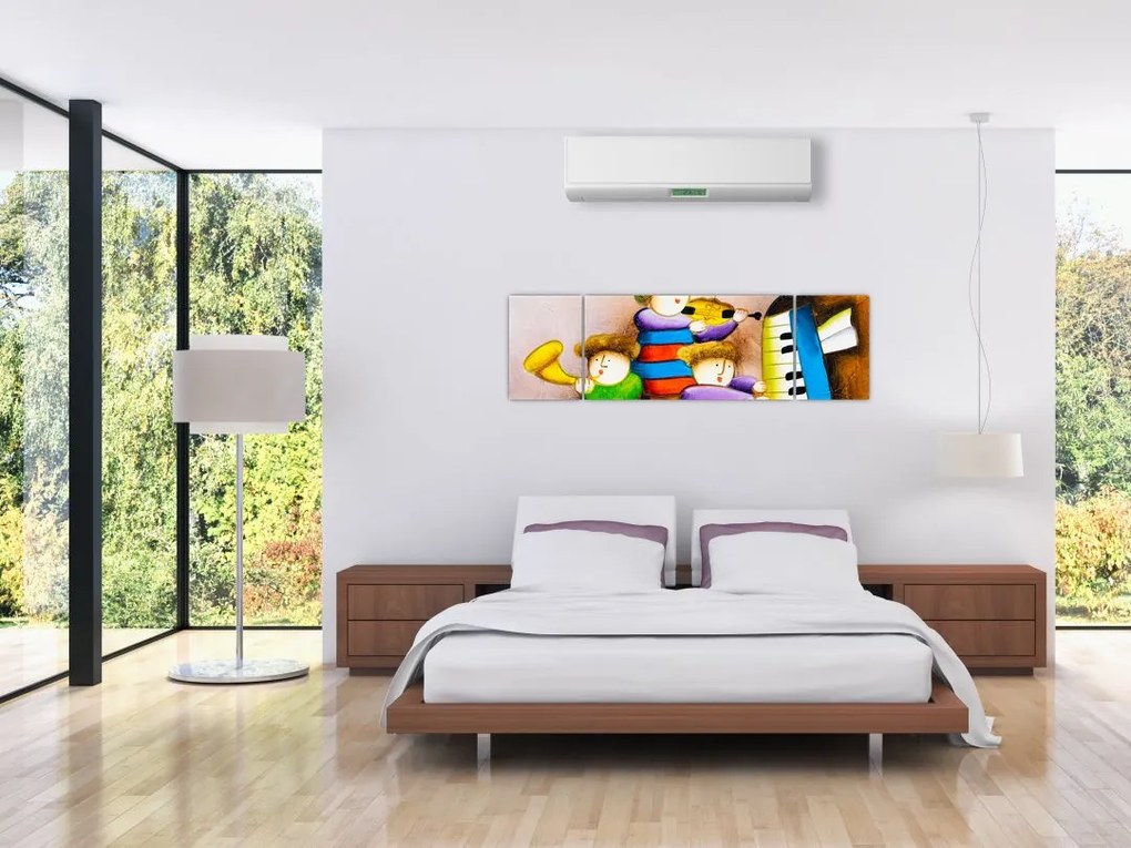 Obraz - Muzycy, malarstwo (170x50 cm)