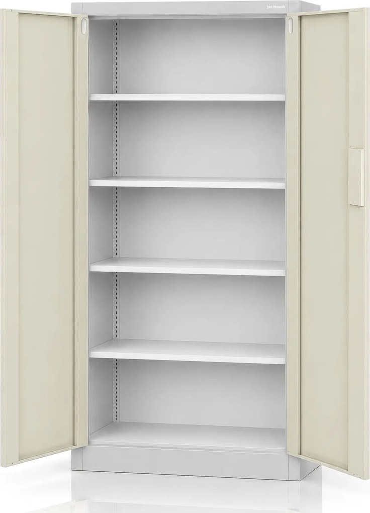 Szafa biurowa na akta otwierana na szyfr Eco Design Daniel 90x40x185 cm, szary/dąb sonoma