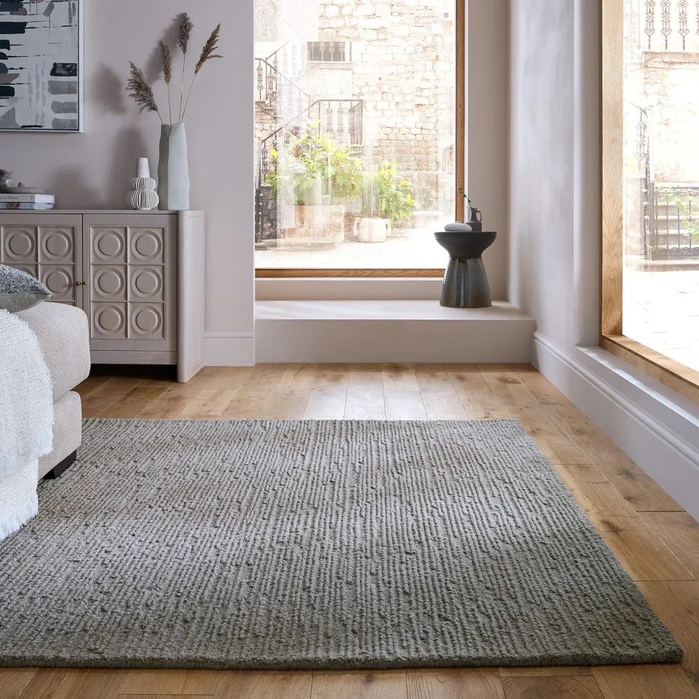 Szary wełniany dywan tkany ręcznie 200x290 cm Harris Boucle – Flair Rugs