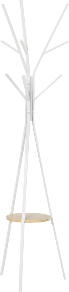 HOMCOM Stojak na Ubrania Metalowy Biały 45x45x180cm Wieszak do Garderoby Przedpokoju | Aosom PL