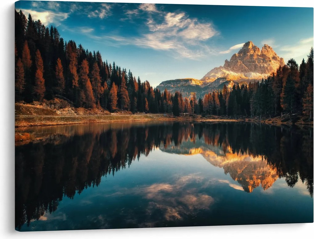 Obraz - Alpy, Włochy, Dolomity, Lago Antorno (70x50 cm)