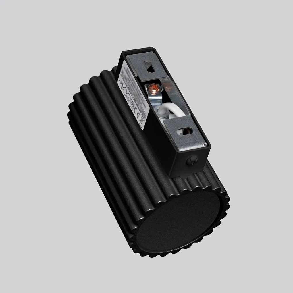 Kinkiet KARBON 10 czarny ryflowany SOLLUX LIGHTING