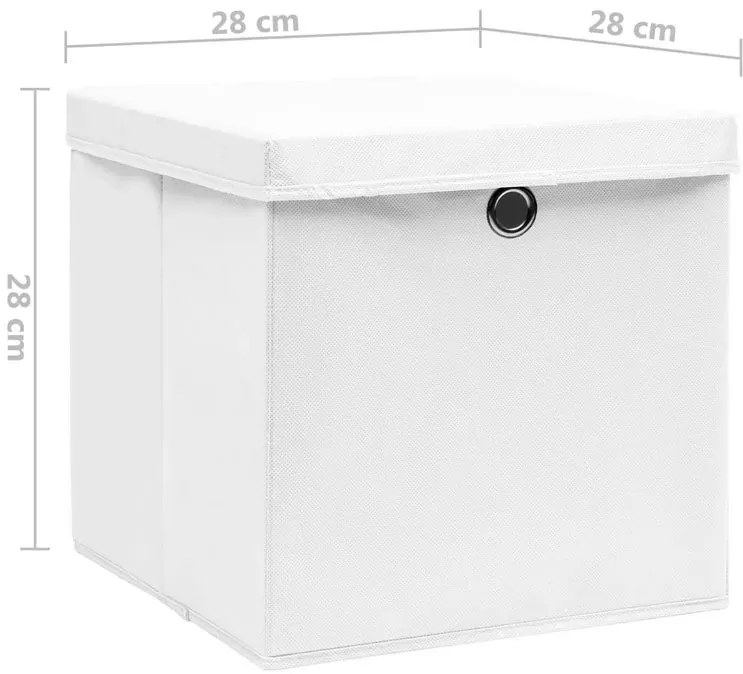Zestaw 4 białych składanych pudełek - Holm 3X