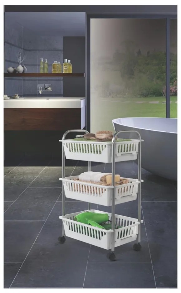 Wózek z 3 koszykami Metaltex Oslo, wys. 63 cm