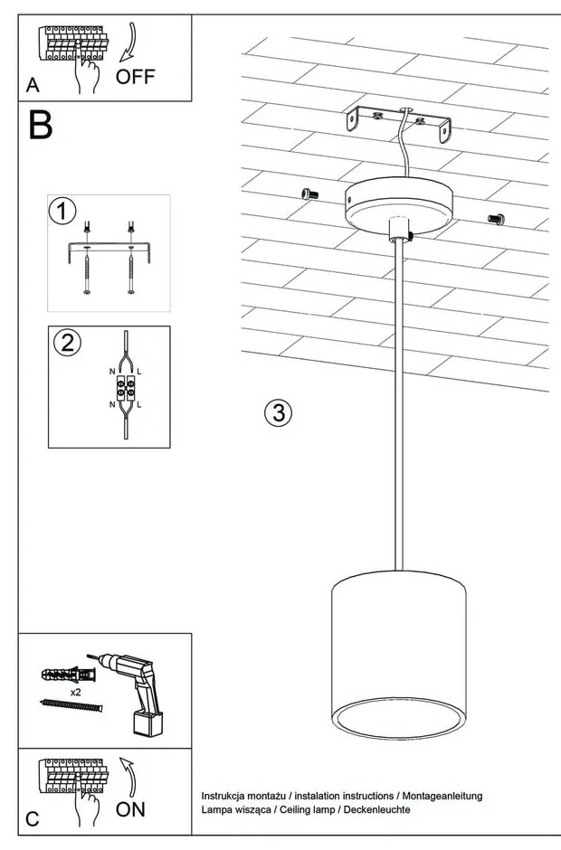 Czarna lampa wisząca Nice Lamps Roda