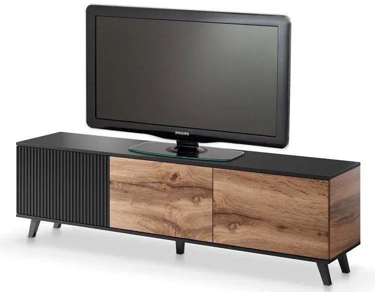 Nowoczesna szafka pod telewizor z lamelami N8-T38