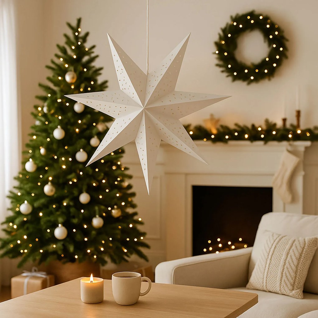 Dekoracja na okno, gwiazda z papieru, 45 cm