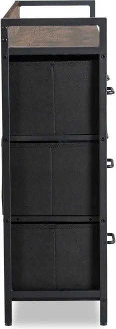 Komoda z Szufladami HUDSON 98 cm Dąb Rustykalny/Czarny Loftowa