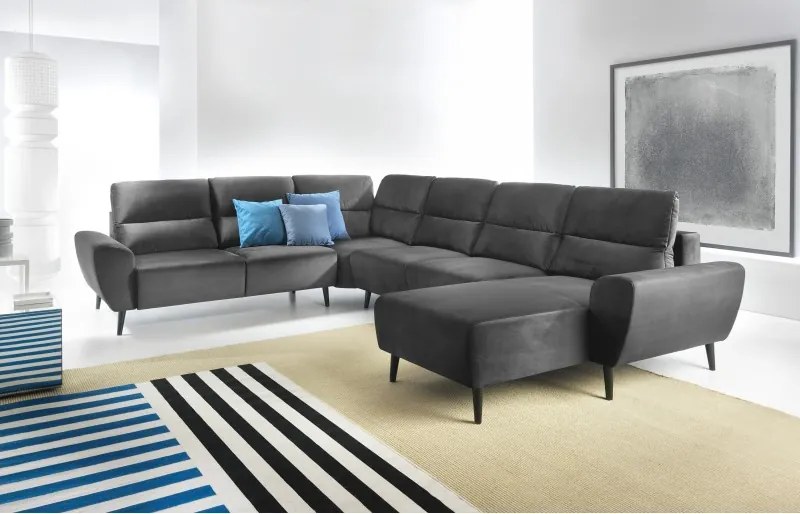 Narożnik BOSCO XL zestaw z elektryczną funkcją regulacji tkanina Monolith 95 Szary WERSAL