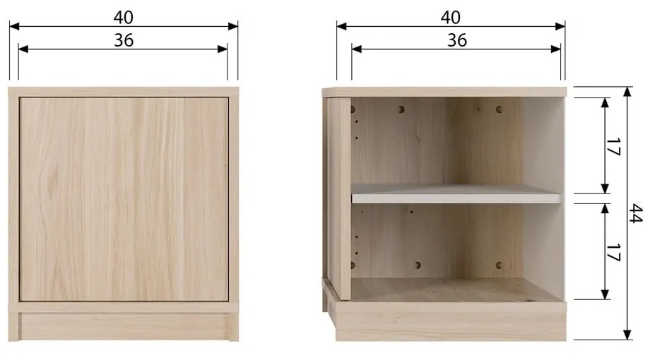 Szafka modułowa w dekorze dębu 40x44 cm Modulair – vtwonen