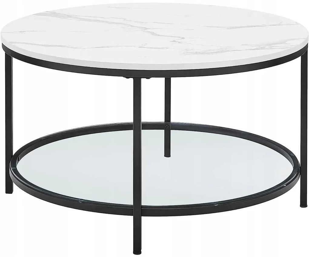 Okrągły stolik kawowy z marmurowym blatem T3-N36