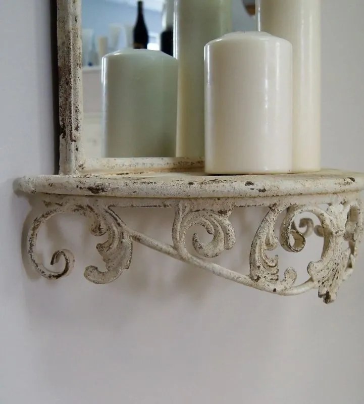 Lustro , półka w orientalnej ramie.