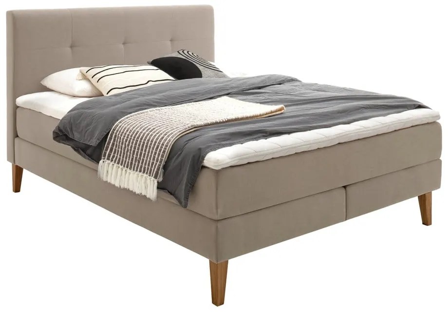 Beżowe łóżko boxspring 160x200 cm Stockholm – Meise Möbel