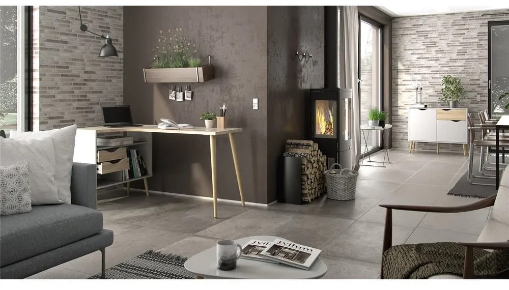 Biurko w kolorze dębu 145x81 cm Oslo – Tvilum