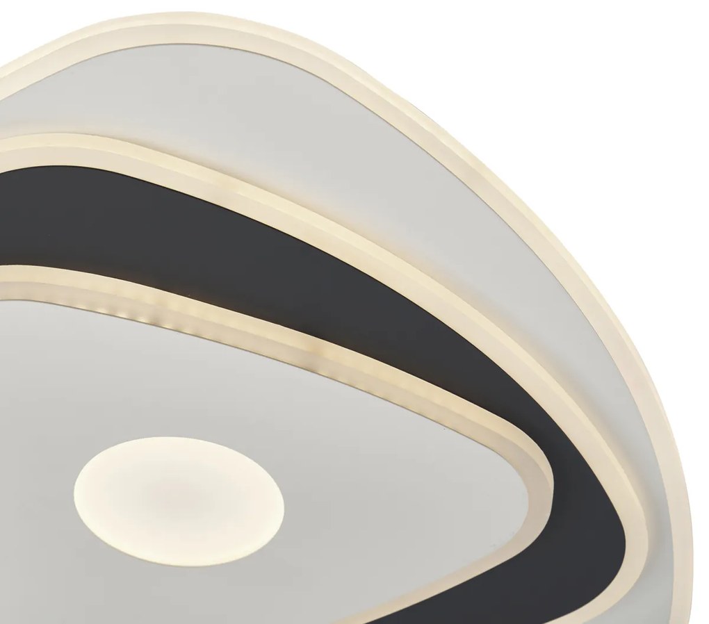 Designerska lampa sufitowa biała z ciemnoszarym organicznym kształtem z możliwością ściemniania LED - TaylorDesignerski Oswietlenie wewnetrzne
