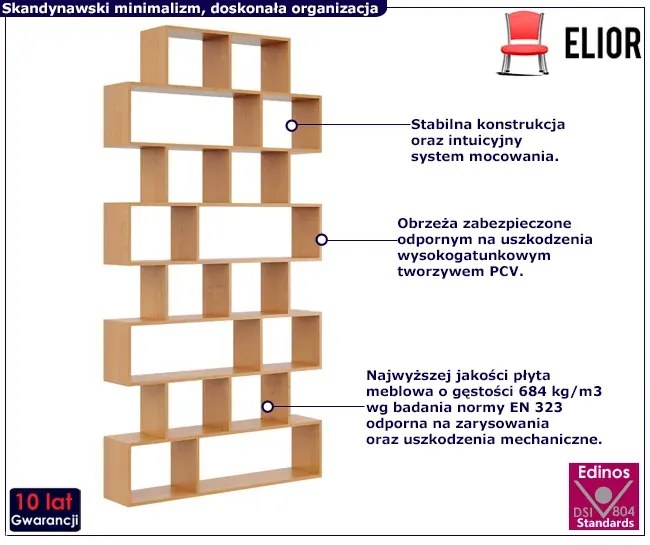Regał otwarty wiszący lub stojący w kolorze olchy - Renzo