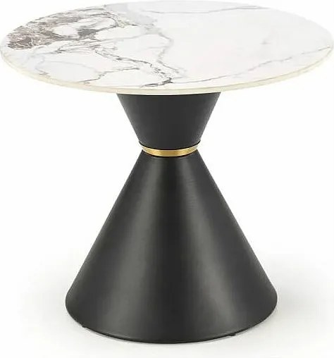 Stolik kawowy GORETTI S 60x60 biały marmur/czarny