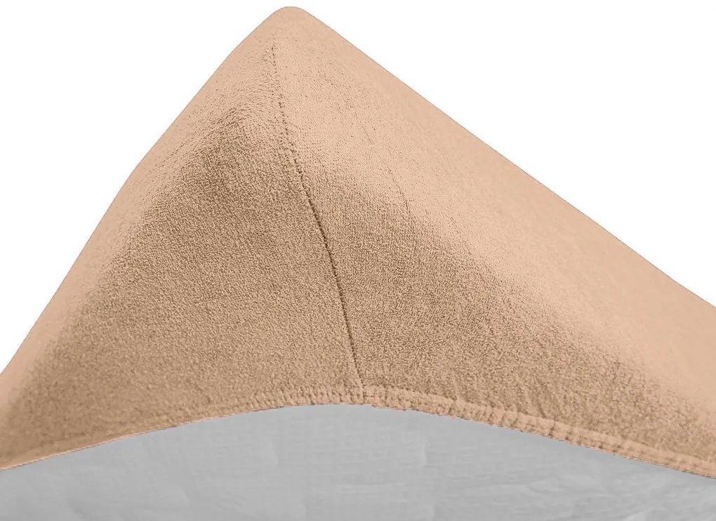 PrzytulneMieszkanie.pl Prześcieradło frotte do łóżeczka morelowe 70x140 cm