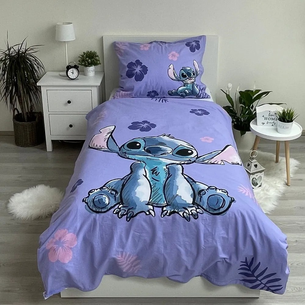 Bawełniana dziecięca pościel jednoosobowa 140x200 cm Lilo and Stitch – Jerry Fabrics