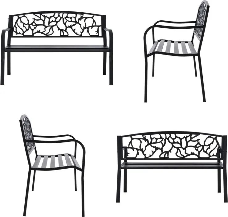 Metalowa ławka ogrodowa w stylu antycznym, 127 x 84 cm