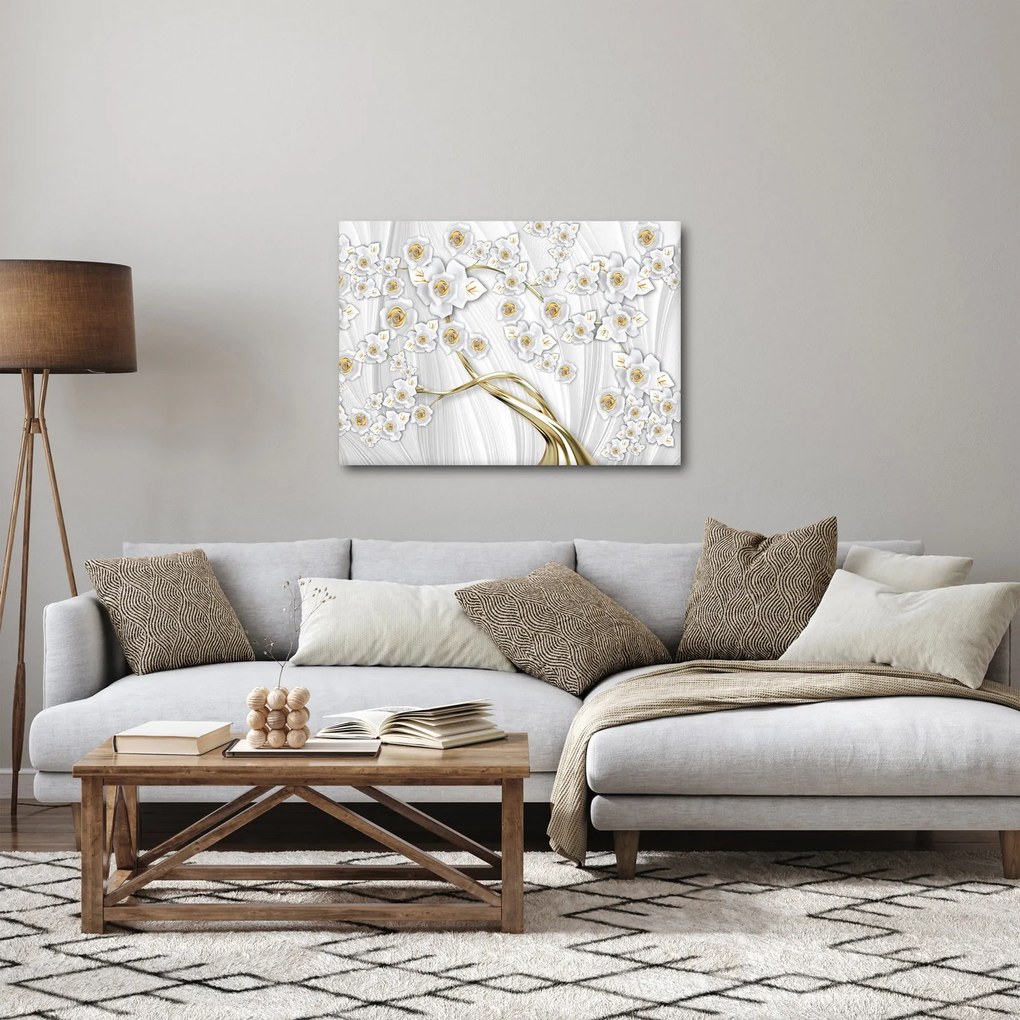 Obraz - Drzewo ze złotą ozdobą (70x50 cm)