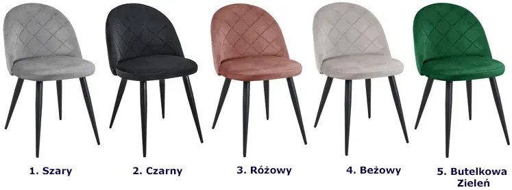 Welurowe krzesło z pikowanym oparciem butelkowa zieleń M5-L34