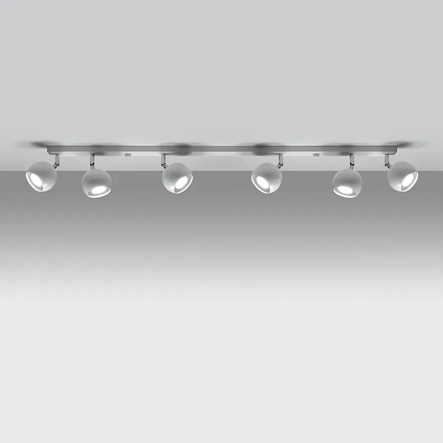 Plafony nowoczesny Rayis, stal - 6 źródło światła 3000K - L.118 x H.16 cm - biały