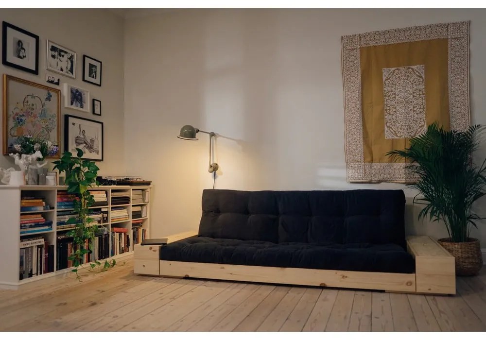 Ciemnoniebieska rozkładana sofa 244 cm Base – Karup Design