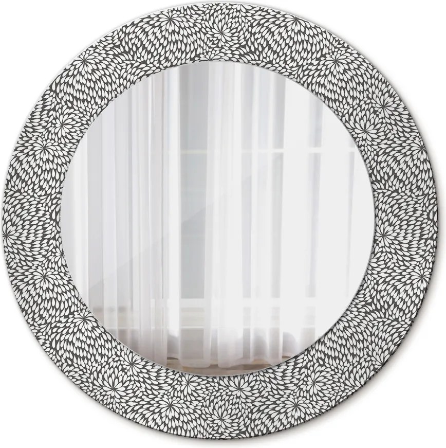 Lustro z nadrukiem dekoracyjne okrągłe Kwiatowy wzór