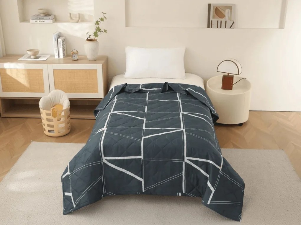 Letnia kołdra GRIDON 140x200 cm, czarna