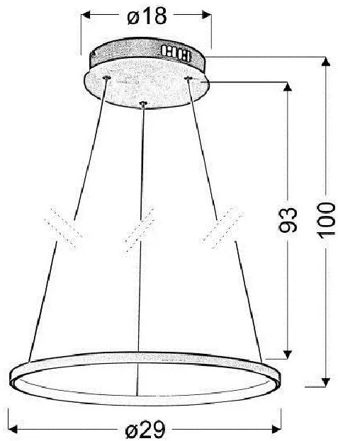 Chromowana lampa wisząca okrąg 30 cm - 14X V081 F2-H89