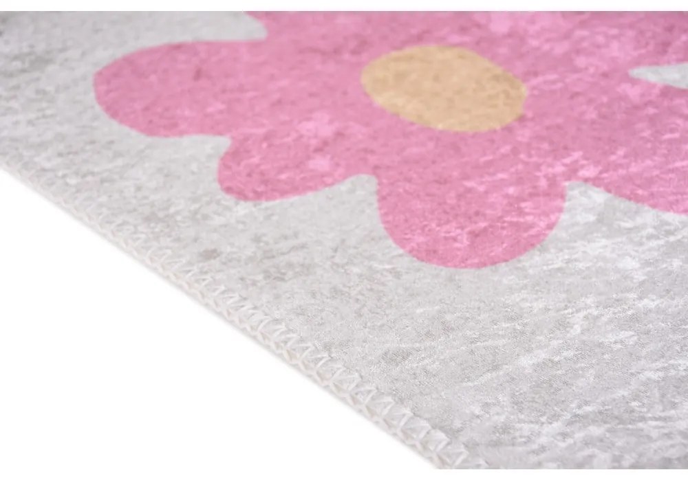 Różowo-kremowy dywan dziecięcy odpowiedni do prania 60x100 cm Cute Flowers Pink – Vitaus