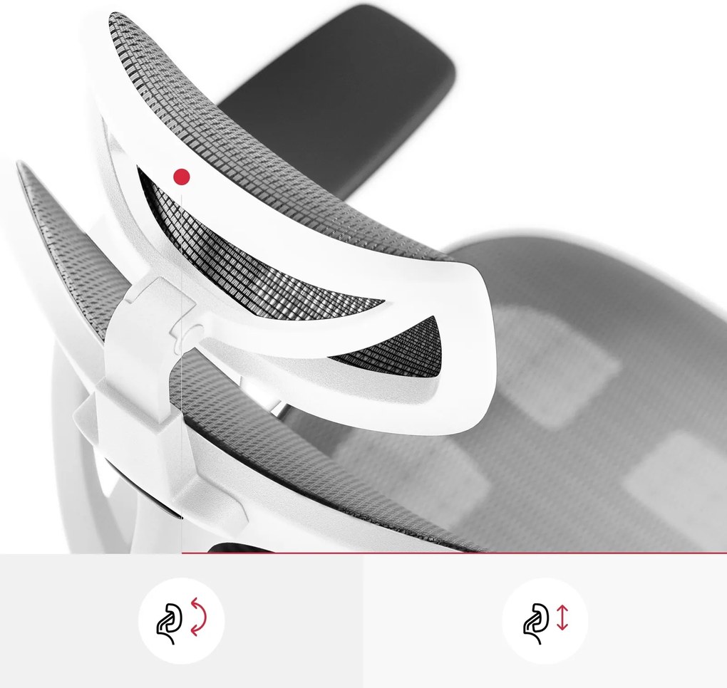 Fotel biurowy Diablo V-Basic, zgodny z normą BHP, kolor biało-szary