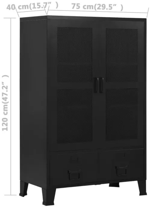 Czarna stalowa szafa G9-E70