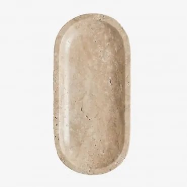 Taca Dekoracyjna Z Naturalnego Kamienia Ceranova Travertine & ↔︎ 25 Cm - Sklum