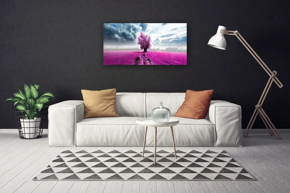 Obraz canvas Drzewo na Horyzoncie Łąki