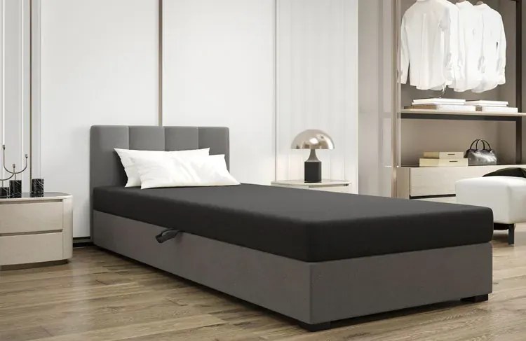 Młodzieżowy tapczan z zagłówkiem 120x195 cm jasny szary + ciemny szary W6-F87